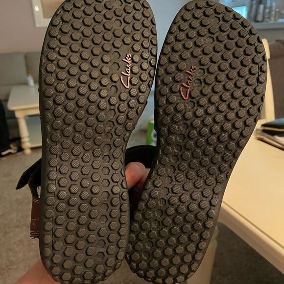 Clarks Keating Brown Leather Sport Sandals sz 11 main image 4